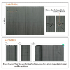 Sekey PVC privacy screen with double reinforcement inside, light grey