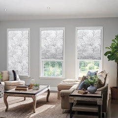 Sekey Wabenplissee ohne Bohren, Verdunkelung, Rollo mit Blumen- & Blätterdruck, stilvolles Plissee für Fenster SEKEYMALL