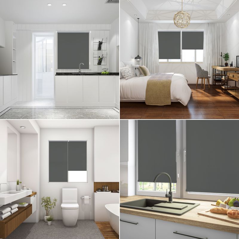 Sekey blackout blind without drilling or with drilling, grey