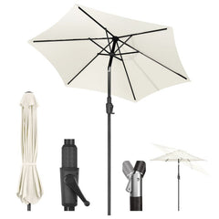 Sekey 220 cm parasol with crank and auto tilt, sun protection UV50+