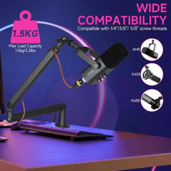 Fifine 1.5 kg Mikrofon Arm mit Mikrofonclip, 1/4'', 3/8'' und 5/8'' Adapter, BM88 Sekey