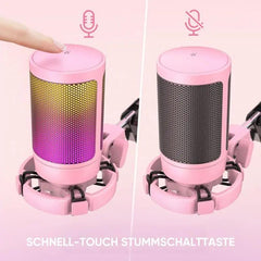Fifine USB Kondensator Mikrofon mit Arm und Stummschalttaste, A6T Sekey