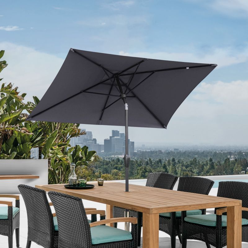 Sekey 210 x 140 cm aluminum parasol with crank, sun protection UV50+