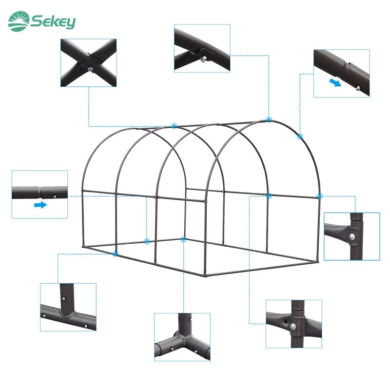 Sekey walk-in foil tunnel with roll-up side wall, 300 cm x 200 cm x 190 cm