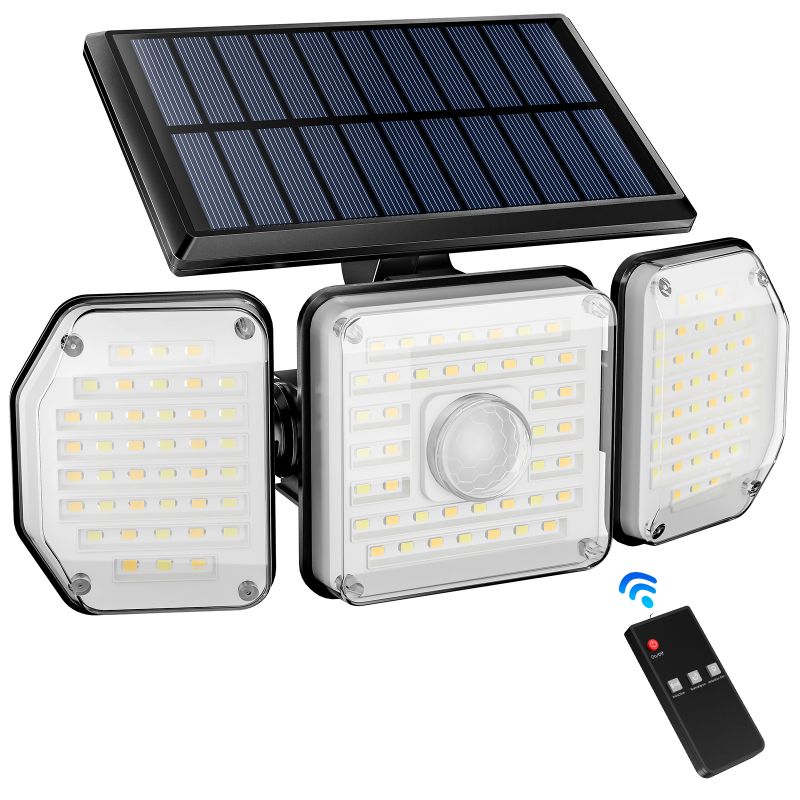 Salcar LED Solarleuchte mit Bewegungsmelder, 122 LEDs, mit 1600 mAh Akku