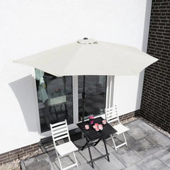 Sekey 270 cm Halbrund Sonnenschirm mit Kurbel, Sonnenschutz UV50+ Sekey