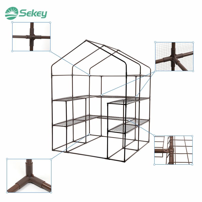 Sekey walk-in greenhouse with 10 shelves, 143 cm x 143 cm x 195 cm