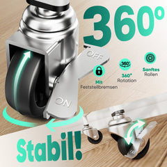 Sekey Rollwagen mit 3 Ebenen – Küchenwagen aus Kunststoff & Edelstahl, rostfest, 360°-Gummiräder mit Bremse, ergonomischem Griff, bis 30 kg belastbar, vielseitiger Servierwagen für Küche, Bad, Büro & mehr – Mintgrün Sekey