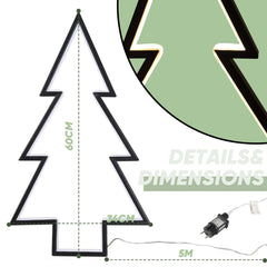 Salcar XXL 3D LED Gartenstecker Tannenbaum – 60 cm Metall-Gartenleuchte mit 100 LEDs, Warmweiß, IP44 Wasserdicht, Erdspieß & Standfuß, Weihnachtsbeleuchtung für Außen