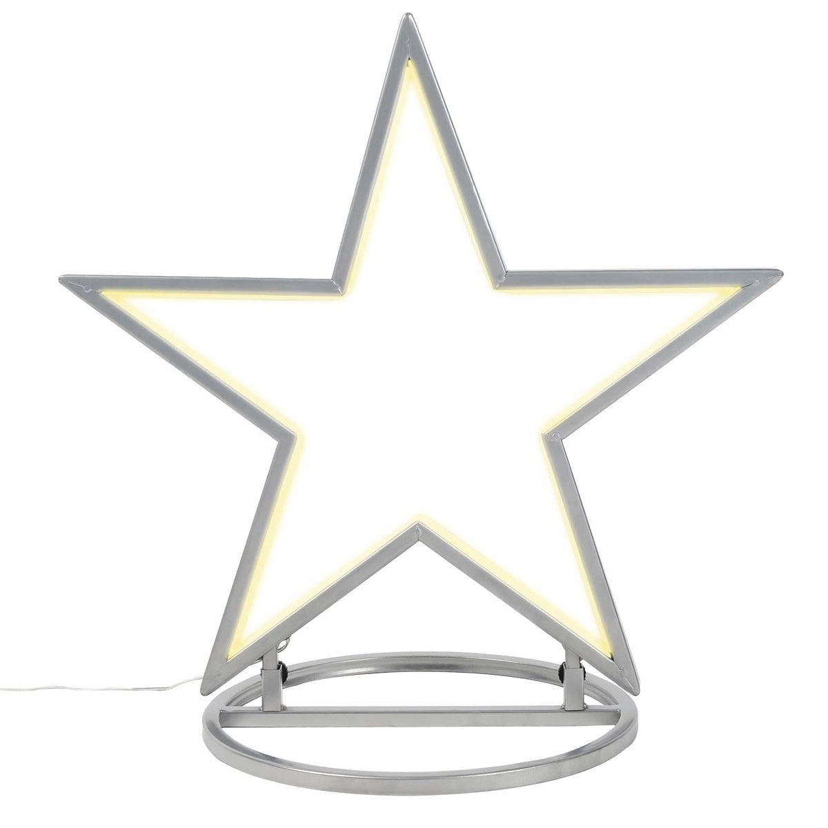 Salcar LED Gartenstecker Stern aus Metall – 50 cm Weihnachtsstern mit 100 LEDs, Warmweiß, IP44 Wasserdicht, Garten Stern Leuchte mit Erdspieß & Standfuß, Für Innen & Außen