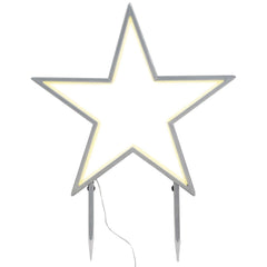 Salcar LED Gartenstecker Stern aus Metall – 50 cm Weihnachtsstern mit 100 LEDs, Warmweiß, IP44 Wasserdicht, Garten Stern Leuchte mit Erdspieß & Standfuß, Für Innen & Außen