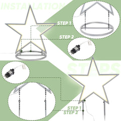 Salcar LED Gartenstecker Stern aus Metall – 50 cm Weihnachtsstern mit 100 LEDs, Warmweiß, IP44 Wasserdicht, Garten Stern Leuchte mit Erdspieß & Standfuß, Für Innen & Außen