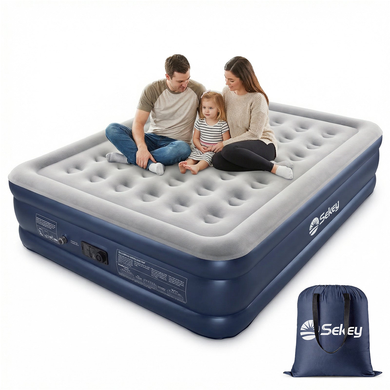 Sekey XXL Luftmatratze selbstaufblasend 2 Personen 203×152×46 cm, Luft – sekeymall