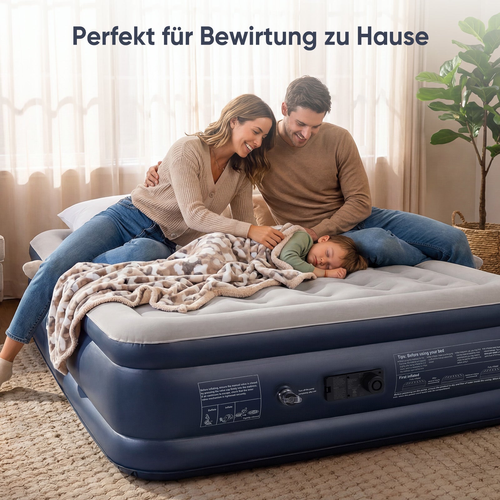 Sekey XXL Luftmatratze selbstaufblasend 2 Personen 203×152×46 cm, Luft – sekeymall