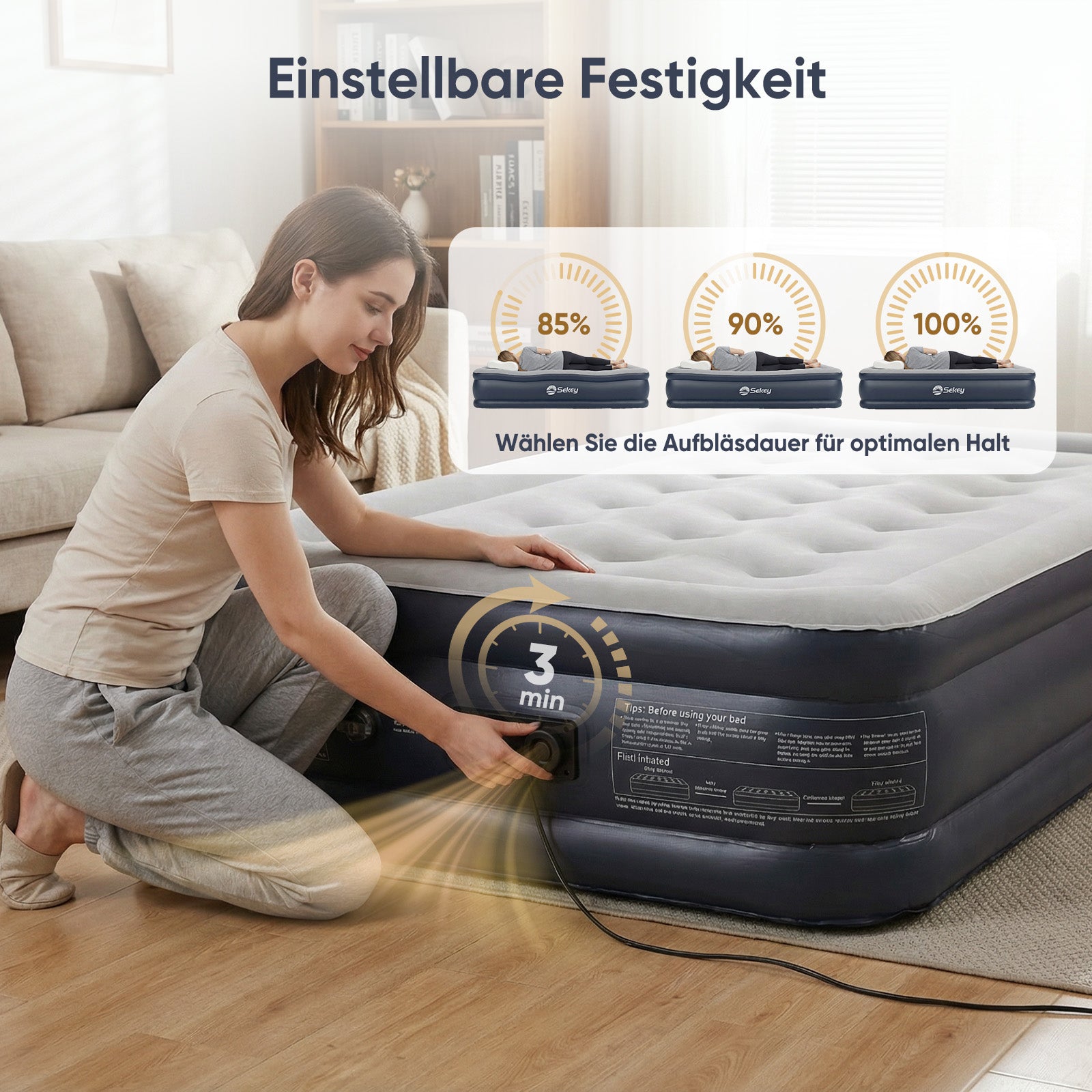 Sekey XXL Luftmatratze selbstaufblasend 1 Person 203×102×40 cm, extra – sekeymall