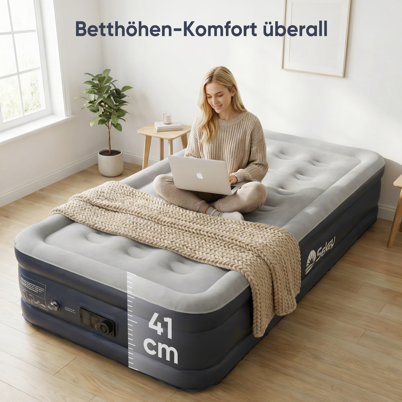 Sekey XXL Luftmatratze selbstaufblasend 1 Person 203×102×40 cm, extra – sekeymall