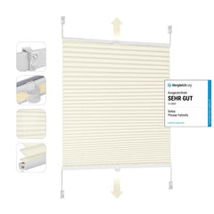 Sekey pleated blinds without drilling, beige