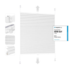 Sekey pleated blinds without drilling, white