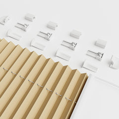 Sekey Plissee ohne Bohren in Hellbraun – Blickdichtes Sonnenschutzrollo, Klemmfix & verspannt