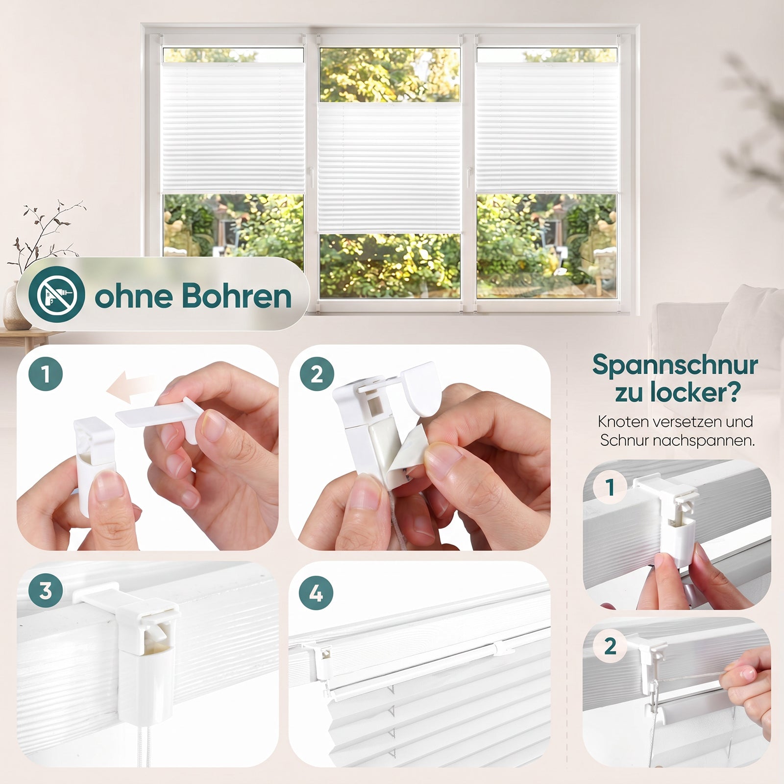 Sekey Plissee ohne Bohren Klemmfix – Lichtschutz & Sichtschutz für Fen – sekeymall