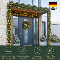 Salcar 3/5/10 m PVC Christmas garland with LED lights 