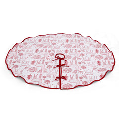 Salcar Weihnachtsbaumdecke Rot Weiß mit Rentier & Schneeflocken – Beidseitiger Weihnachtsbaumrock aus weichem Fleece