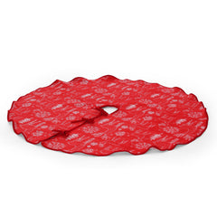Salcar Weihnachtsbaumdecke Rot Weiß mit Rentier & Schneeflocken – Beidseitiger Weihnachtsbaumrock aus weichem Fleece