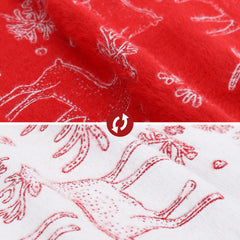 Salcar Weihnachtsbaumdecke Rot Weiß mit Rentier & Schneeflocken – Beidseitiger Weihnachtsbaumrock aus weichem Fleece