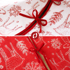 Salcar Weihnachtsbaumdecke Rot Weiß mit Rentier & Schneeflocken – Beidseitiger Weihnachtsbaumrock aus weichem Fleece