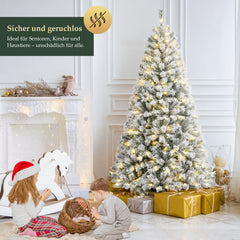 Salcar 180cm Artificial Christmas Tree with Snow and Light, with 250 LEDs and 828 PVC Tips