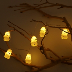 SALCAR Schneemann, LED-Lichterkette 1,5 m, 10 LED-Schneemann, Weihnachten dekoratives Licht. Angetrieben von 2AA Batteriebaum, Lichterkette - Warmweiß