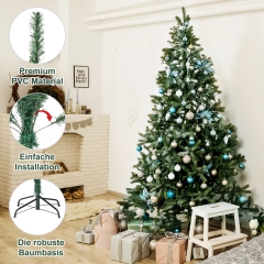 SALCAR künstlicher Weihnachtsbaum 210cm mit 718 Astspitzen, Tannenbaum künstlich Schnellaufbau inkl. Christbaum-Ständer, Weihnachtsdeko - grün